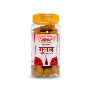 abhimantrit gulab rose fragrance dhoop cones for puja