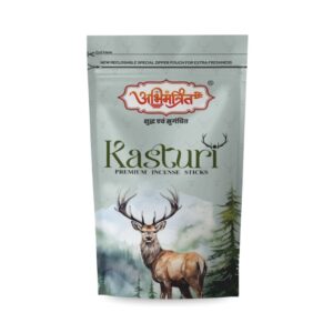 Abhimantrit kasturi incense sticks with deep musk devotional fragrance